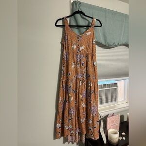 Sonoma Floral Midi Dress - Brown and Pink